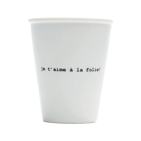 Gobelet "Je T'Aime A La Folie" En Porcelaine