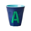 Gobelet Lettre A En Melamine - Bleu Fonce