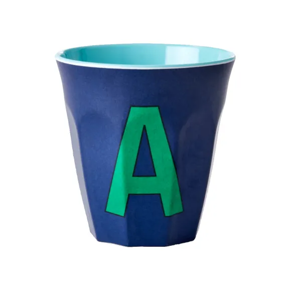 Gobelet Lettre A En Melamine - Bleu Fonce