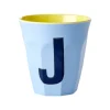 Gobelet Lettre J En Melamine - Bleu