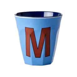 Gobelet Lettre M En Melamine - Bleu