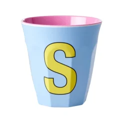 Gobelet Lettre S En Melamine - Bleu Clair
