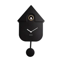 Horloge Modern Cuckoo En Metal L 21.5 X H 41 Cm - Noir