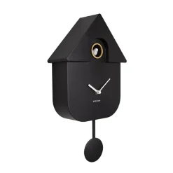 Horloge Modern Cuckoo En Metal L 21.5 X H 41 Cm - Noir
