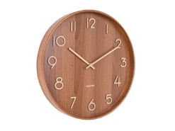 Horloge Murale Pure En Bois De Tilleul - O 40 Cm - Dark