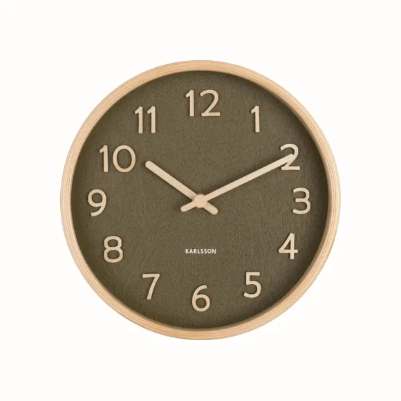 Horloge Murale Pure Wood Grain S - Vert