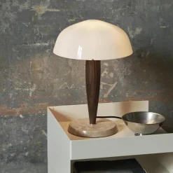 Lampe A Poser Herman Shy3 - Noyer & Marbre Creme