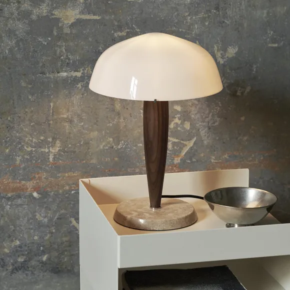 Lampe A Poser Herman Shy3 - Noyer & Marbre Creme