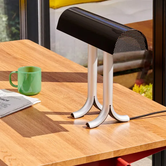 Lampe De Table Anagram - O 14 X H 32,5 Cm - Fer Noir