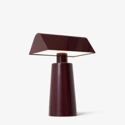 Lampe De Table Caret Mf1 H 22Cm - Bordeaux Fonce