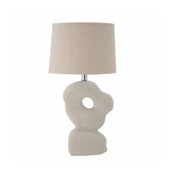 Lampe De Table Cathy En Gres Blanc - L36Xh53Xl25,5Cm