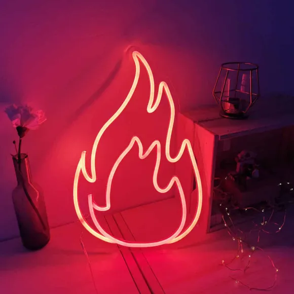 Lampe Murale Neon Led Fire - Rouge