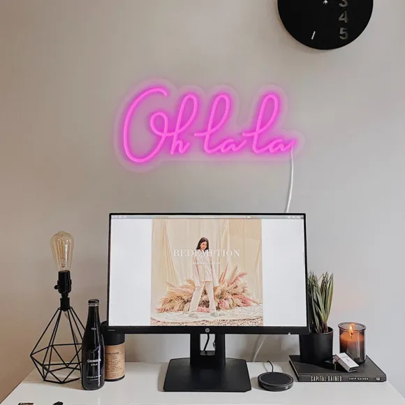 Lampe Murale Neon Led Ohlala - Rose