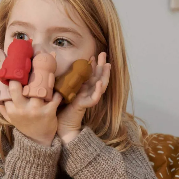 Lot De 8 Marionnettes De Doigt Jim En Silicone - Rose