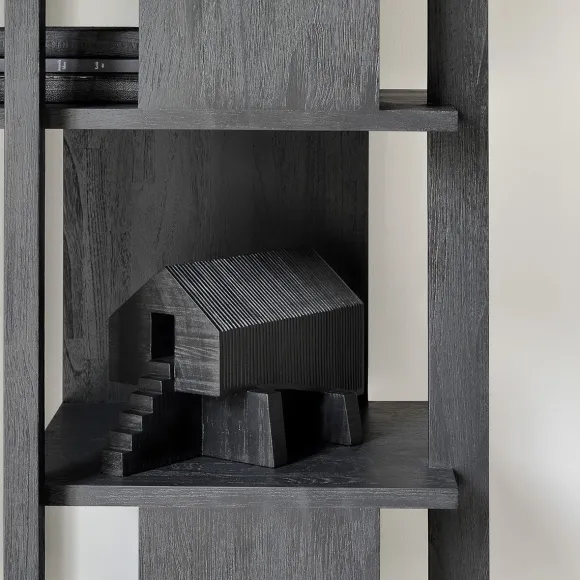 Objet Decoratif Maison En Acajou - Noir
