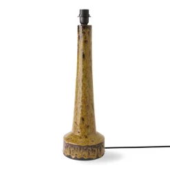 Pied De Lampe Retro En Gres - Moutarde
