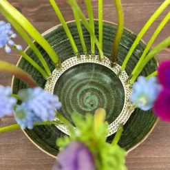 Pique A Fleurs Cercle Kenzan - O 20 Cm - Noir Cuivre