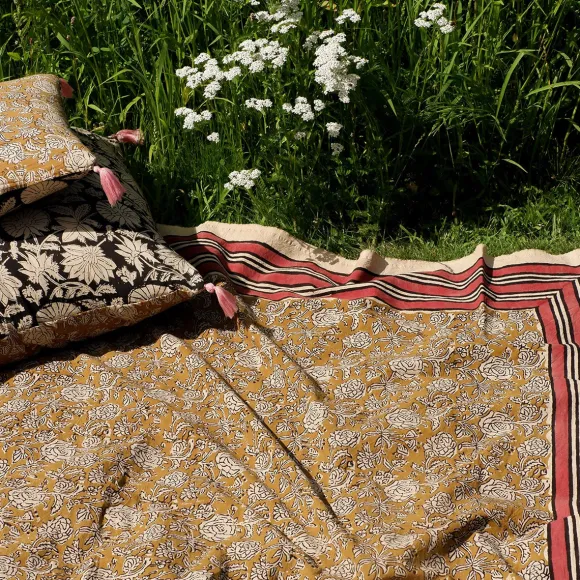 Plaid Botanical En Coton - L 220 X L 140 Cm