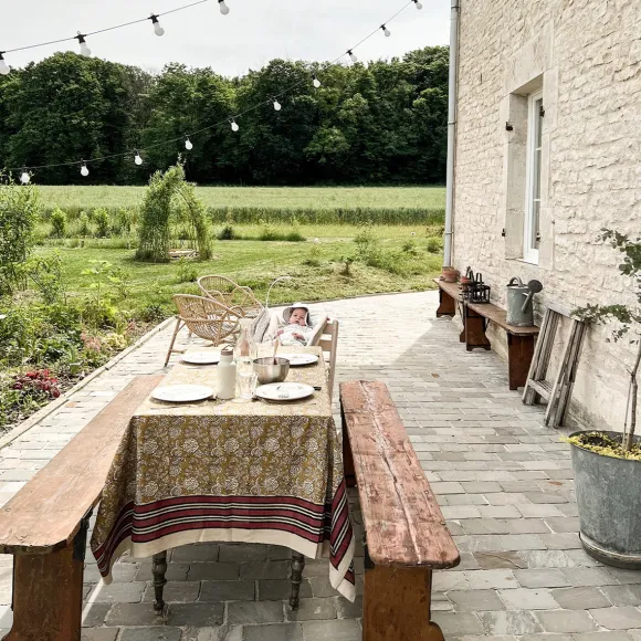 Plaid Botanical En Coton - L 220 X L 140 Cm