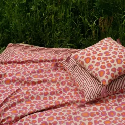 Plaid Leopard En Coton - Rose