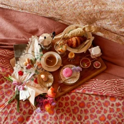 Plaid Leopard En Coton - Rose