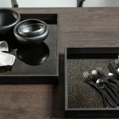 Plateau Carre En Miroir - Bronze