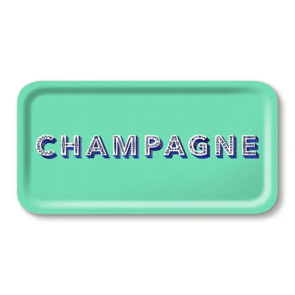 Plateau Champagne - 43 X 22 Cm - Seafoam