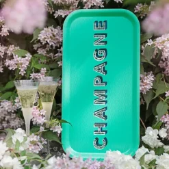 Plateau Champagne - 43 X 22 Cm - Seafoam