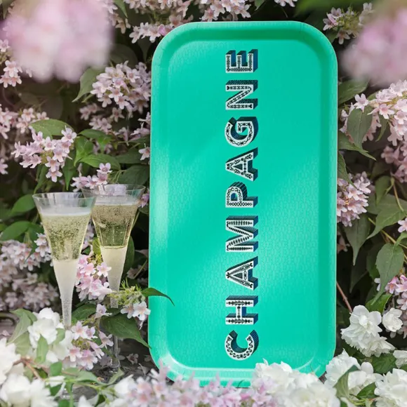 Plateau Champagne - 43 X 22 Cm - Seafoam