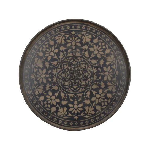 Plateau En Bois Black Marrakesh - O 61 Cm