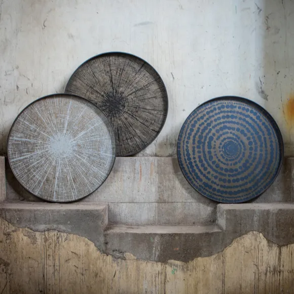 Plateau En Bois Black Slide - O 92 Cm