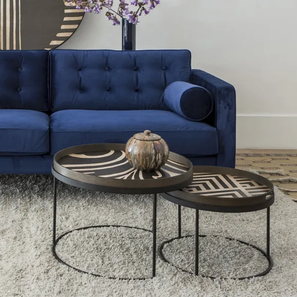 Plateau En Bois Peint - Folk - O 61 Cm