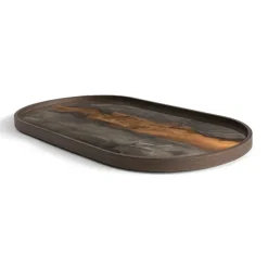 Plateau En Verre - Bronze Organic - Oblong - 71 X 36 Cm