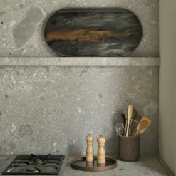 Plateau En Verre - Bronze Organic - Oblong - 71 X 36 Cm