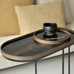 Plateau En Verre - Bronze Organic - Oblong - 71 X 36 Cm