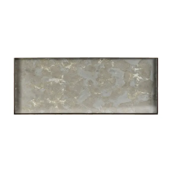 Plateau En Verre Fossil Organic - Gris