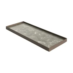 Plateau En Verre Fossil Organic - Gris