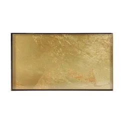 Plateau En Verre Gold Leaf - Dore