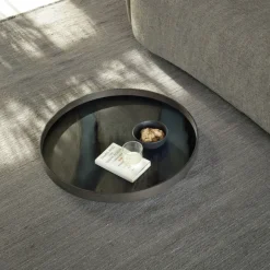 Plateau En Verre Graphite Organic - O 61 Cm