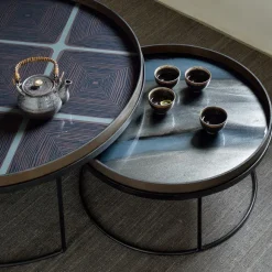 Plateau En Verre Graphite Organic - O 61 Cm