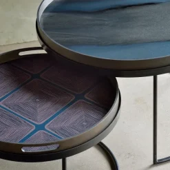 Plateau En Verre Graphite Organic - O 61 Cm