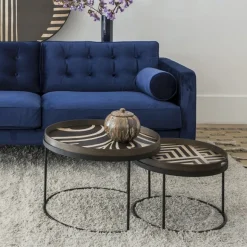 Plateau Graphite En Bois - Chevron - O 48 Cm