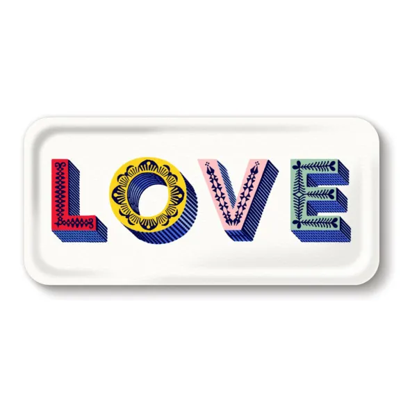 Plateau Love - 32 X 15 Cm - Multicolore
