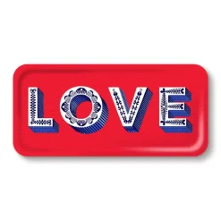 Plateau Love - 32 X 15 Cm - Rouge