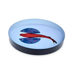 Plateau Rond Fishkoi En Fer - O 33 Cm
