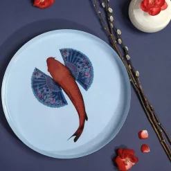Plateau Rond Fishkoi En Fer - O 33 Cm