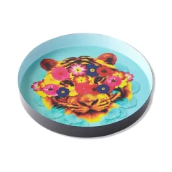 Plateau Rond Mask Tiger En Fer - O 33 Cm