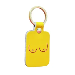 Porte-clés Boobs Cuir - Jaune Clair