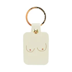 Porte-clés Boobs En Cuir - Creme