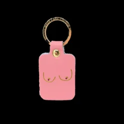 Porte-clés Boobs En Cuir - Rose Baby